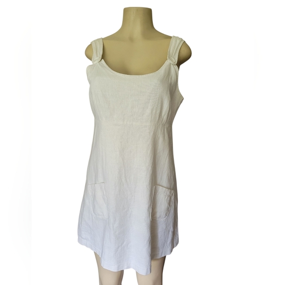 Life Love Fashion White Linen Dress Country Western Spring Summer Sizing Unknown - Picture 2 of 5